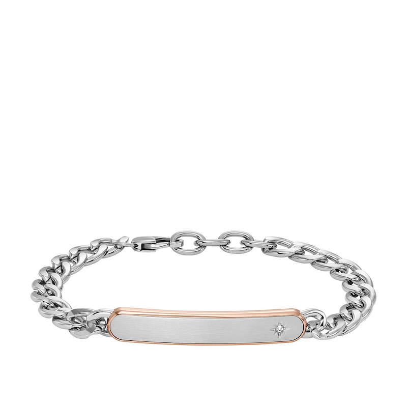 Fossil Men's Classic Two-Tone Stainless Steel Chain Bracelet | H.Samuel