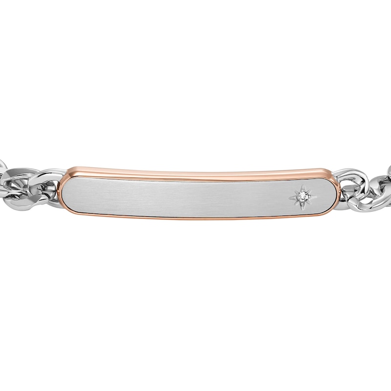 Main Image 2 of Fossil Men's Classic Two-Tone Stainless Steel Chain Bracelet