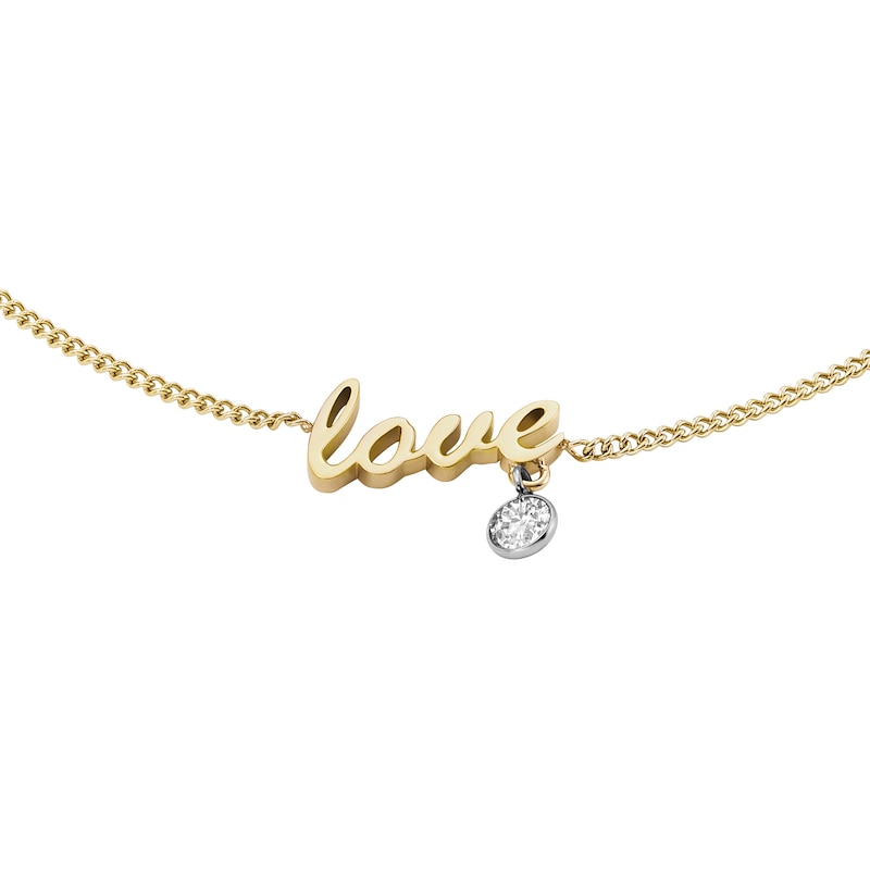 Main Image 1 of Fossil Sadie Love Notes Two-Tone Steel Station Bracelet