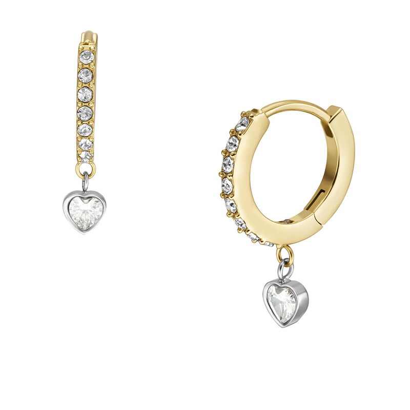 Fossil Sadie Tokens Of Affection Two Tone Hoop Earrings