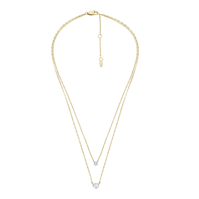 Main Image 1 of Fossil Sadie Tokens Of Affection Gold Tone Steel Necklace