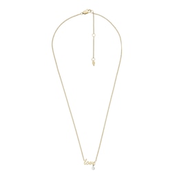 Fossil Sadie Love Notes Two-Tone Steel Pendant Necklace