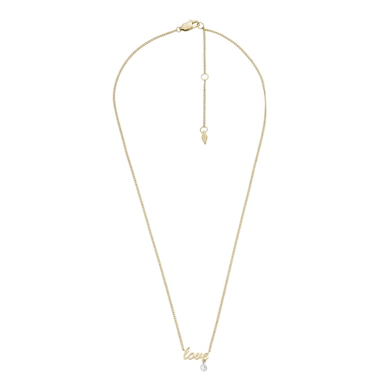 Fossil Sadie Love Notes Two-Tone Steel Pendant Necklace