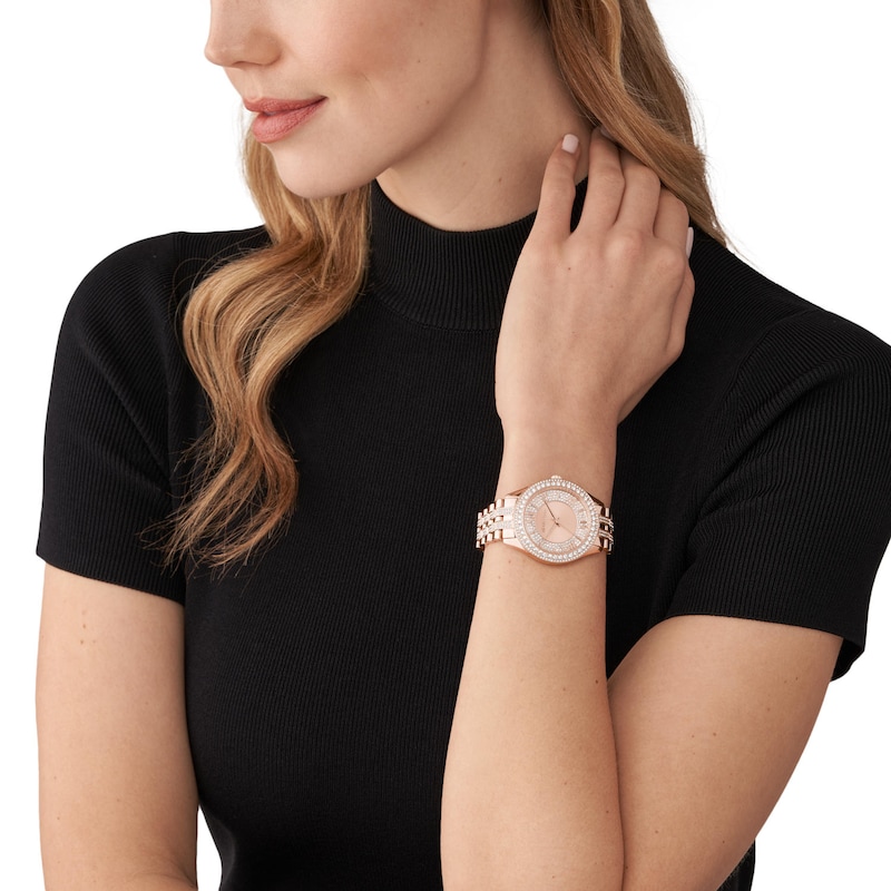 Michael Kors Harlowe Rose Gold Tone Bracelet Watch