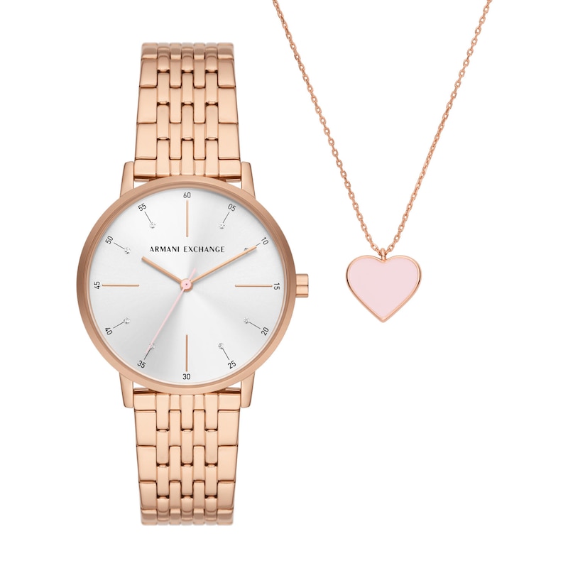 Main Image 2 of Armani Exchange Rose Gold Tone Watch & Pendant Gift Set