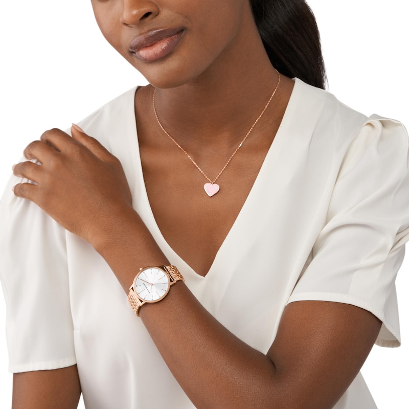 Main Image 7 of Armani Exchange Rose Gold Tone Watch & Pendant Gift Set