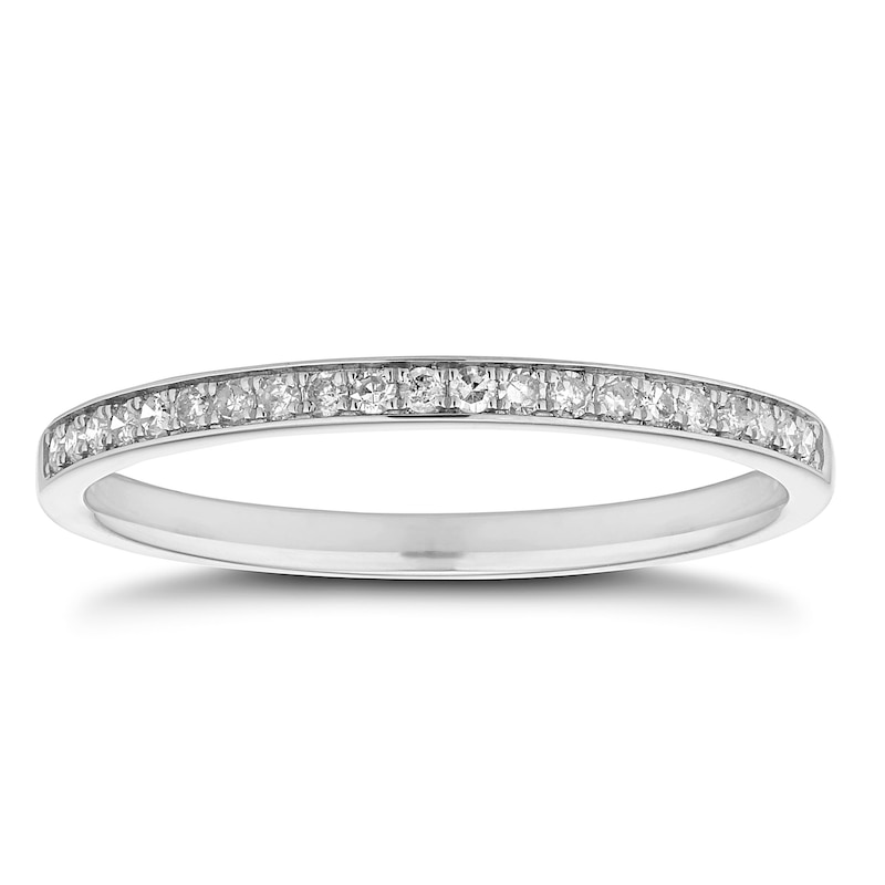 Platinum Channel Set 0.10ct Diamond Half Eternity Ring