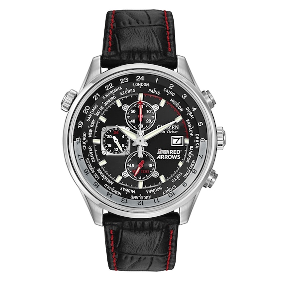 Citizen Red Arrows Black Leather Strap Chronograph Watch