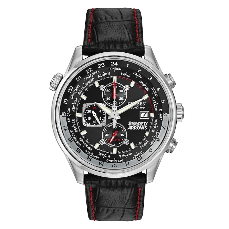 Main Image 1 of Citizen Red Arrows Black Leather Strap Chronograph Watch
