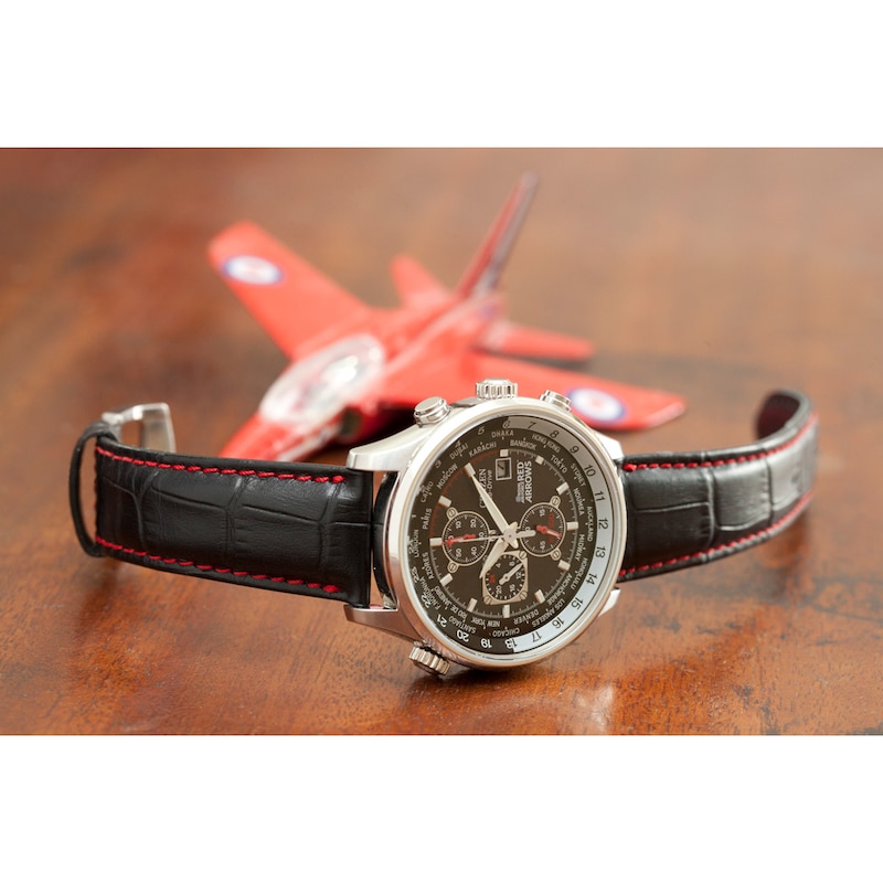 Main Image 3 of Citizen Red Arrows Black Leather Strap Chronograph Watch