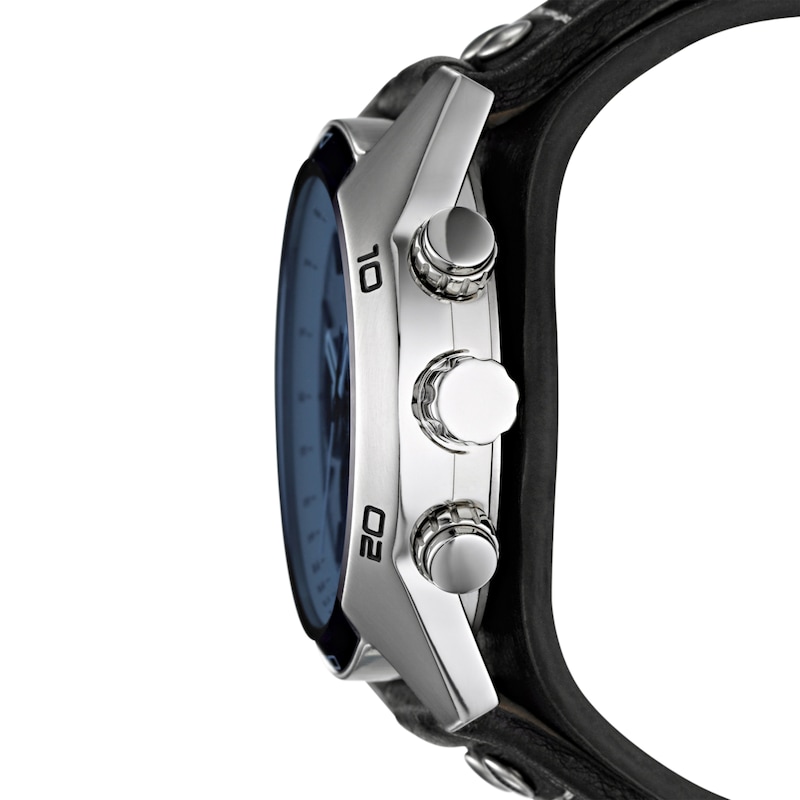 Main Image 2 of Fossil Men's Chronograph Black Leather Cuff Watch