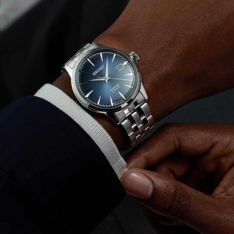 Main Image 4 of Seiko Presage Men's Graduated Blue Dial Stainless Steel Bracelet Watch