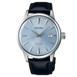 Seiko Presage Men's Black Leather Strap Watch