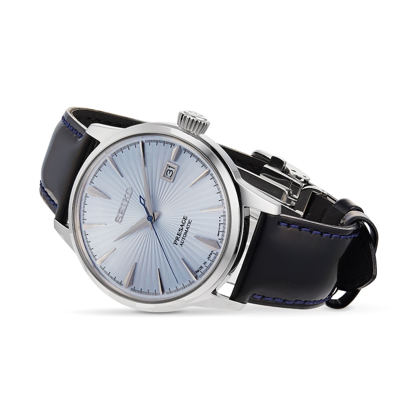 Main Image 2 of Seiko Presage Men's Black Leather Strap Watch