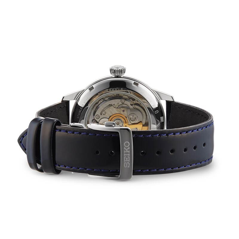 Main Image 3 of Seiko Presage Men's Black Leather Strap Watch