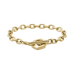 Armani Exchange Men's Gold Tone Steel Chain Toggle Bracelet