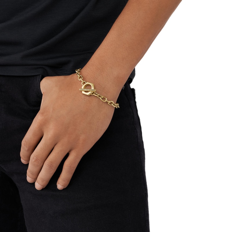Main Image 2 of Armani Exchange Men's Gold Tone Steel Chain Toggle Bracelet