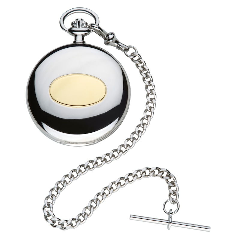 Jean Pierre Hunter Men's Pocket Watch & Brown Leather Pouch