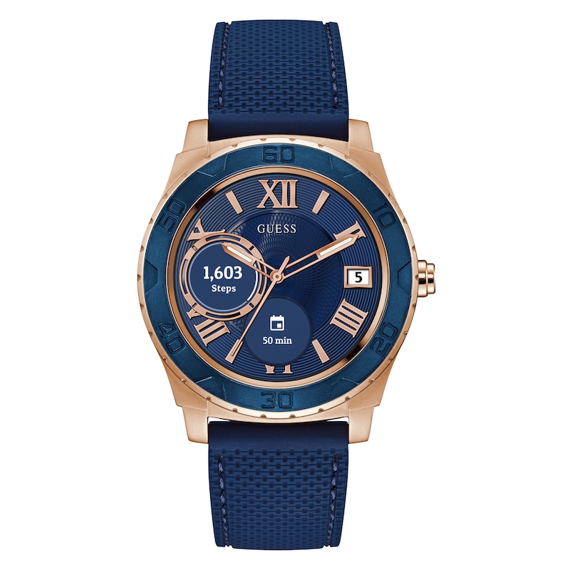 Main Image 1 of Guess Connect Touch Blue Silicone Strap Smartwatch