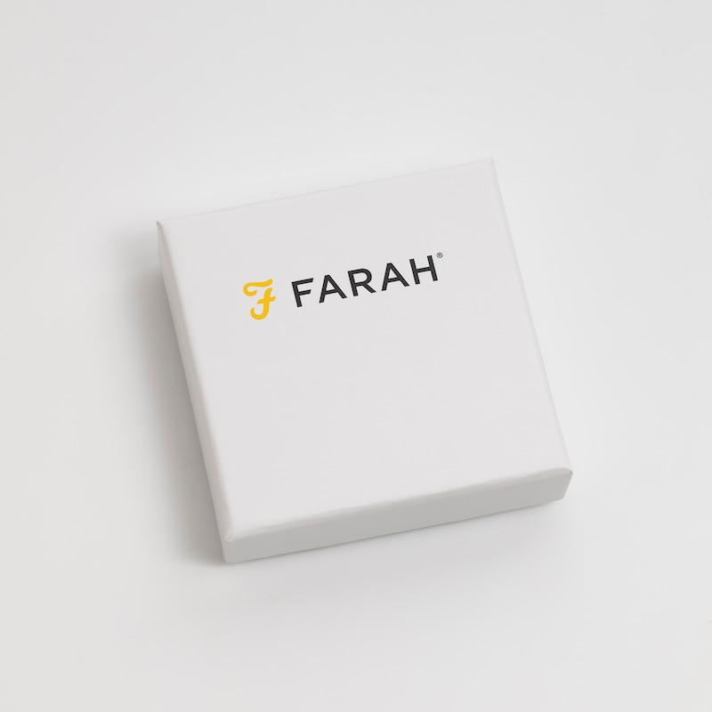 Farah Men's Stainless Steel & Black Enamel Stud Earrings