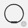 Thumbnail Image 1 of Farah Men's Black Plaited Leather Double Layer Bracelet