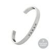 Thumbnail Image 1 of Farah Men's Stainless Steel Polished Open Etched Logo Bangle