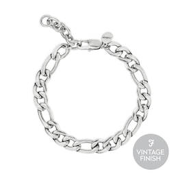 Farah Men's Stainless Steel Polished Figaro Chain Bracelet