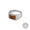 Thumbnail Image 1 of Farah Men's Stainless Steel Tigers Eye Burnish Ring (Size R)