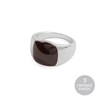 Thumbnail Image 0 of Farah Men's Stainless Steel Brown Enamel Logo Ring (Size R)