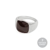 Thumbnail Image 1 of Farah Men's Stainless Steel Brown Enamel Logo Ring (Size V)