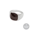 Thumbnail Image 0 of Farah Men's Stainless Steel Brown Enamel Logo Ring (Size V)