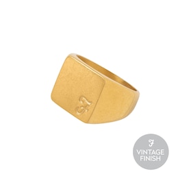 Farah Men's Gold Tone Square Ring (Size R)