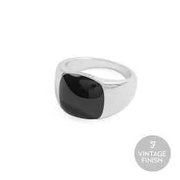 Farah Men's Stainless Steel Enamel Cushion Ring (Size V)