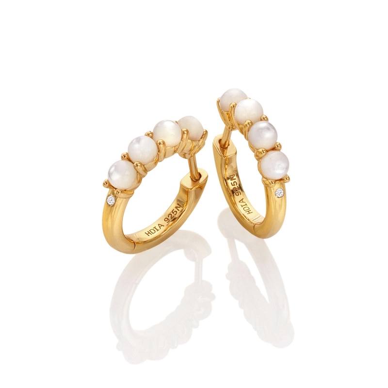 Main Image 1 of Hot Diamonds X Jac Jossa Calm 18ct Gold Plated MOP Earrings