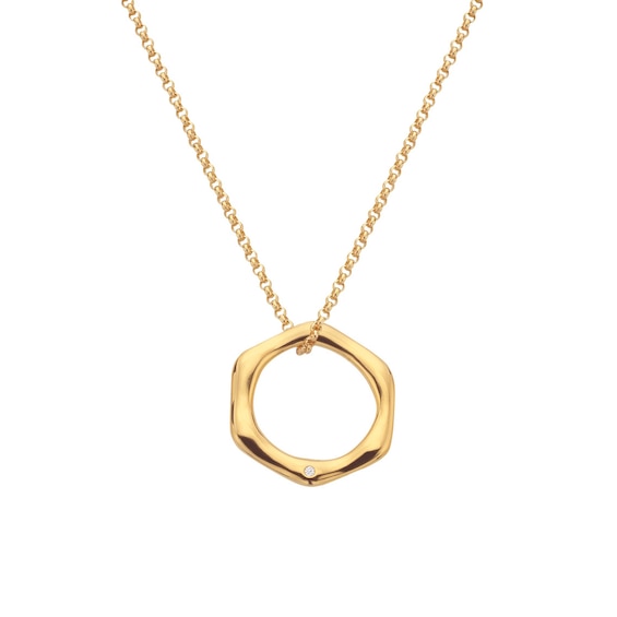 Hot Diamonds X Jac Jossa Fluid Gold Plated Diamond Pendant