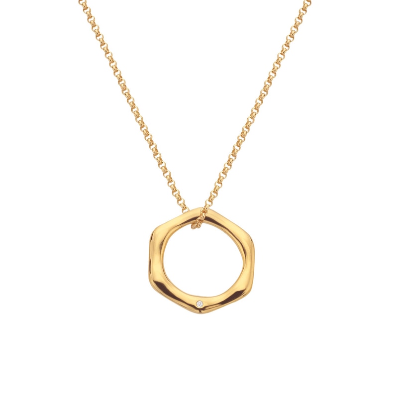 Main Image 1 of Hot Diamonds X Jac Jossa Fluid Gold Plated Diamond Pendant