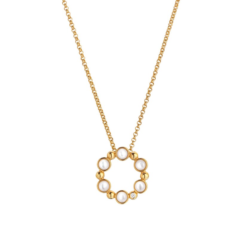 Main Image 1 of Hot Diamonds X Jac Jossa Calm 18ct Gold Plated MOP Pendant