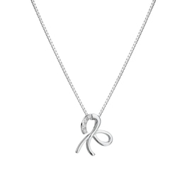 Hot Diamonds Rhodium Plated Sterling Silver Diamond Ribbon Pendant
