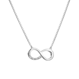 Hot Diamonds Rhodium Plated Sterling Silver Diamond Infinity Pendant