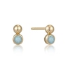 Thumbnail Image 1 of Ania Haie 14ct Gold Plated Sterling Silver Amazonite Orb Earrings