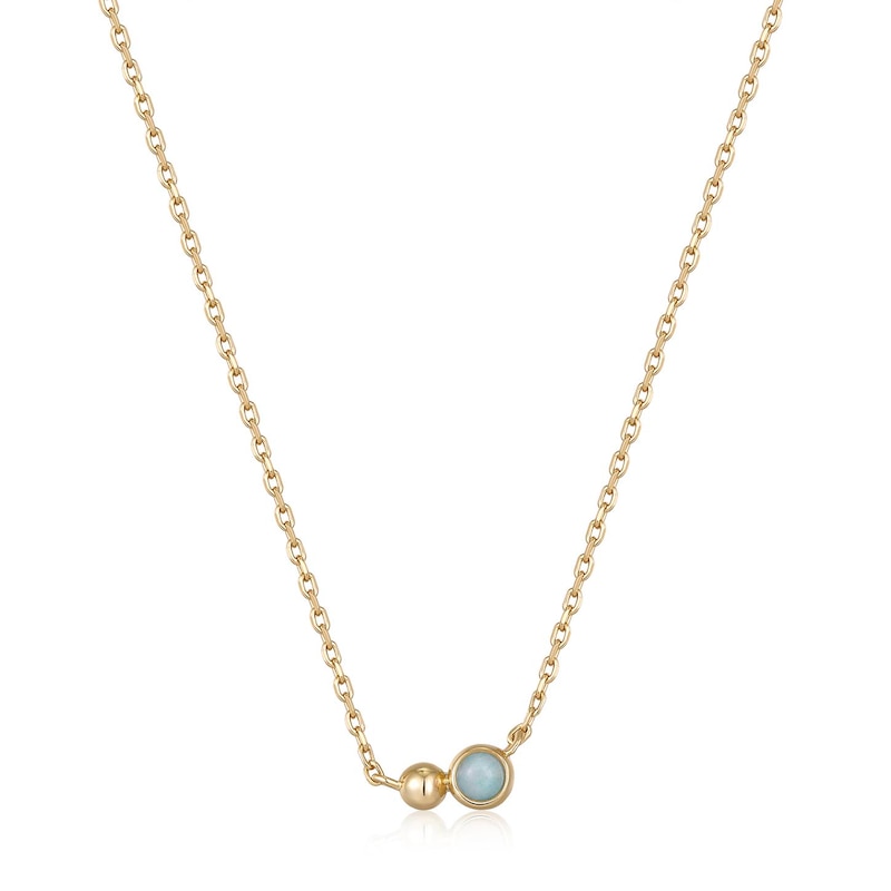 Ania Haie 14ct Gold Plated Silver Amazonite Orb Necklace