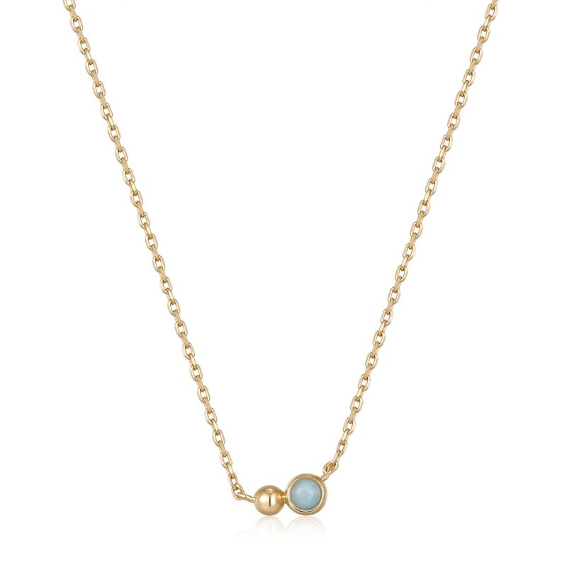 Main Image 1 of Ania Haie 14ct Gold Plated Sterling Silver Amazonite Orb Necklace