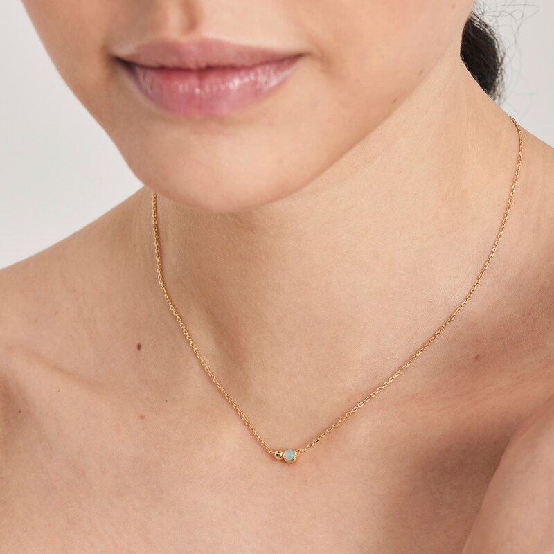 Main Image 2 of Ania Haie 14ct Gold Plated Sterling Silver Amazonite Orb Necklace