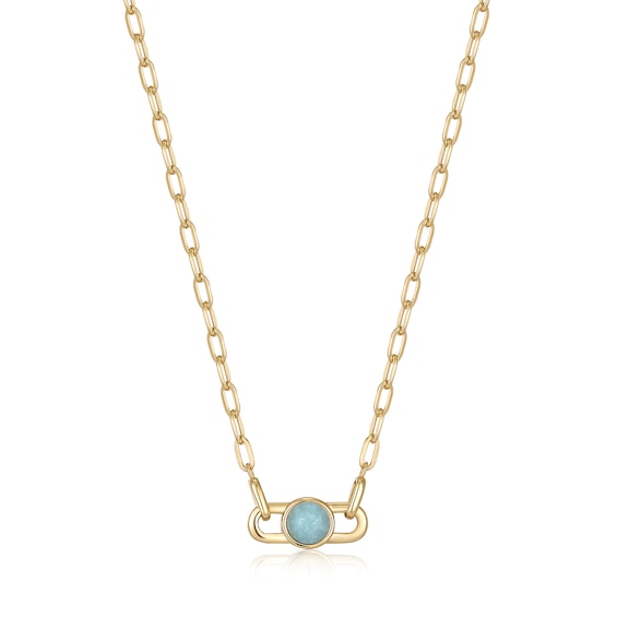 Ania Haie 14ct Gold Plated Sterling Silver Amazonite Link Ne