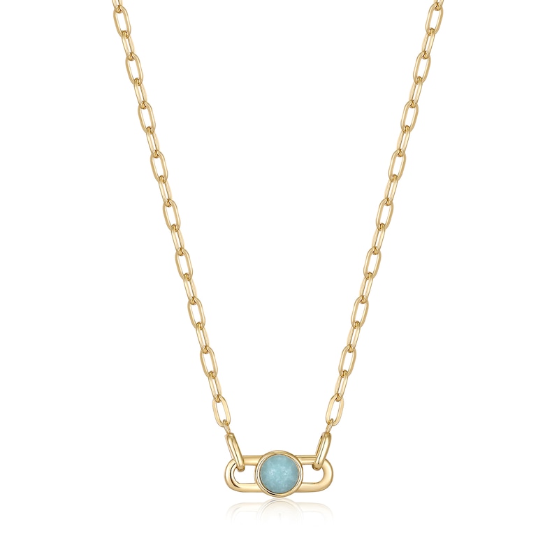 Ania Haie 14ct Gold Plated Silver Amazonite Link Necklace