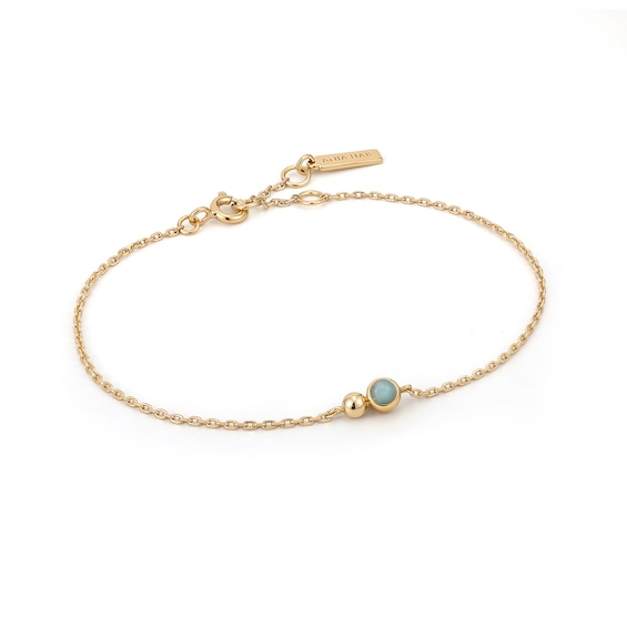 Ania Haie 14ct Gold Plated Sterling Silver Amazonite Orb Bracelet