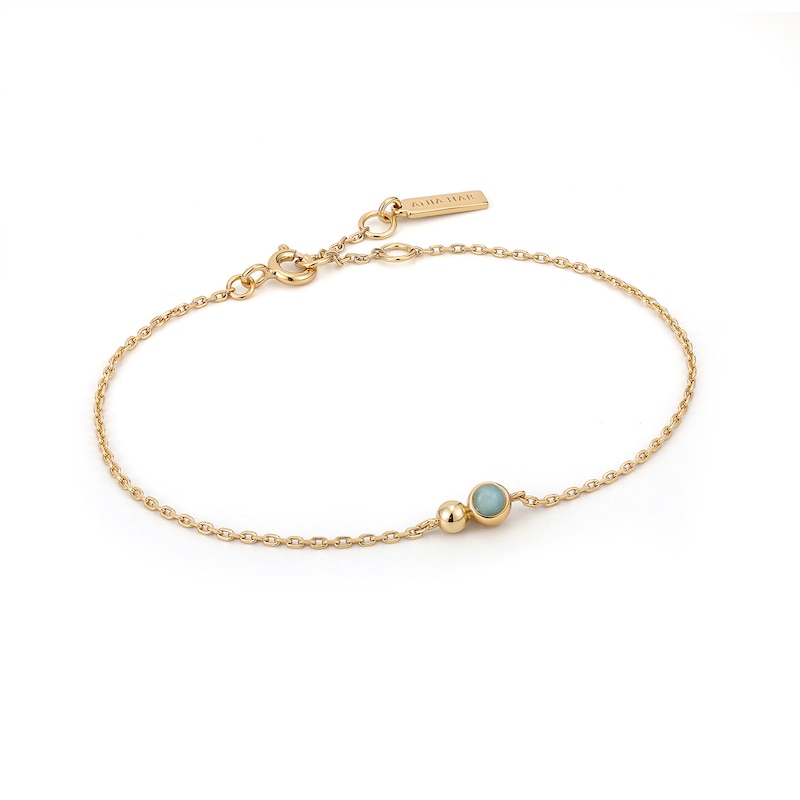 Ania Haie 14ct Gold Plated Silver Amazonite Orb Bracelet