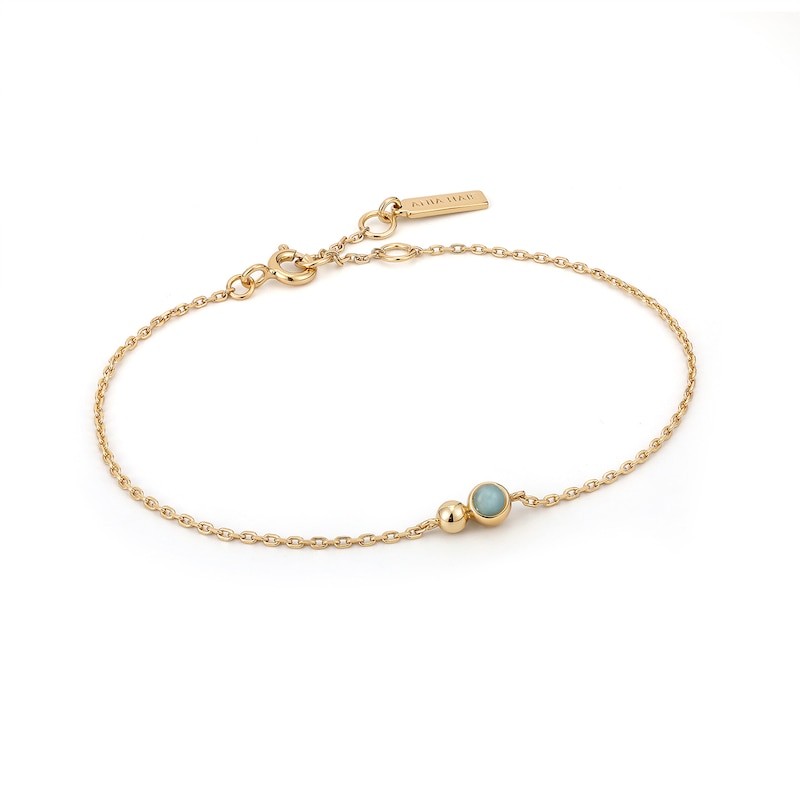 Main Image 1 of Ania Haie 14ct Gold Plated Sterling Silver Amazonite Orb Bracelet