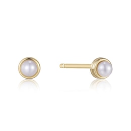 Ania Haie 14ct Gold Plated Silver Pearl Cabochon Earrings