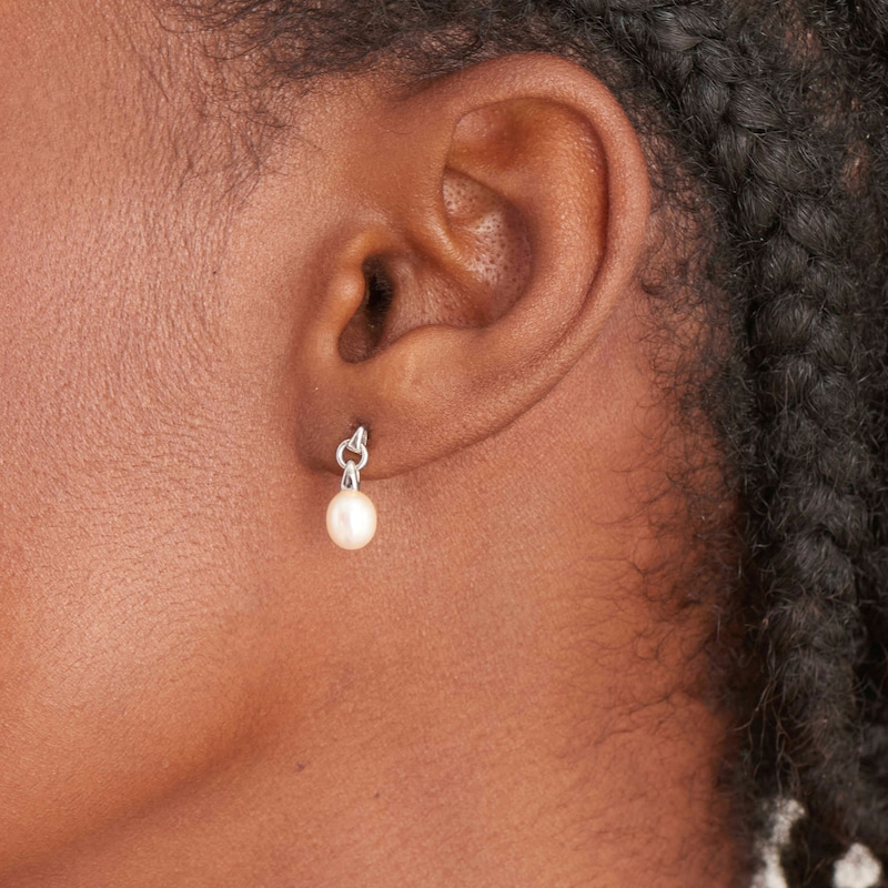 Ania Haie Sterling Silver Pearl Drop Stud Earrings